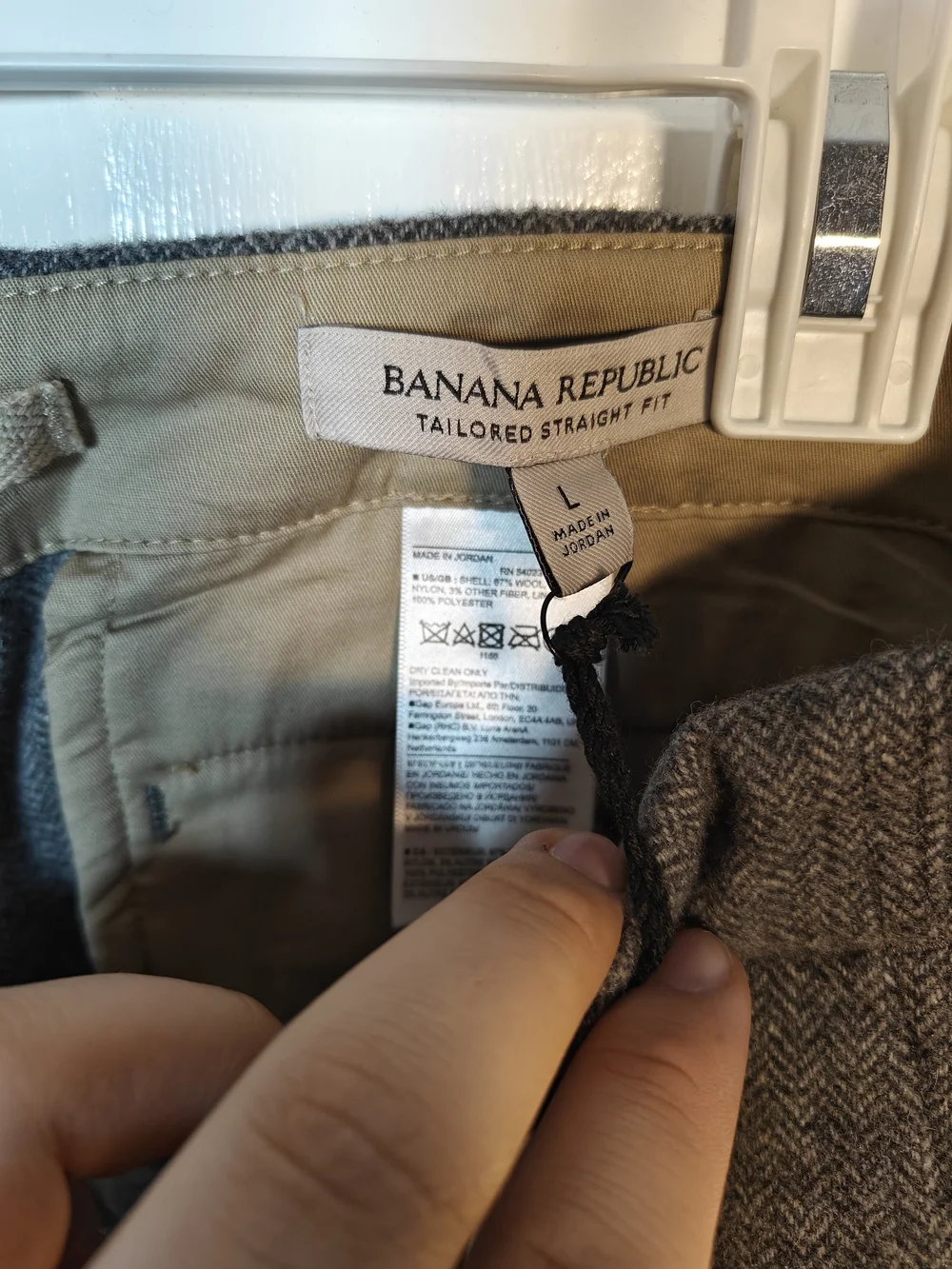 NWT Banana Republic Salado Mens Large Gray Lanificio Wool Tweed Drawstring Pant